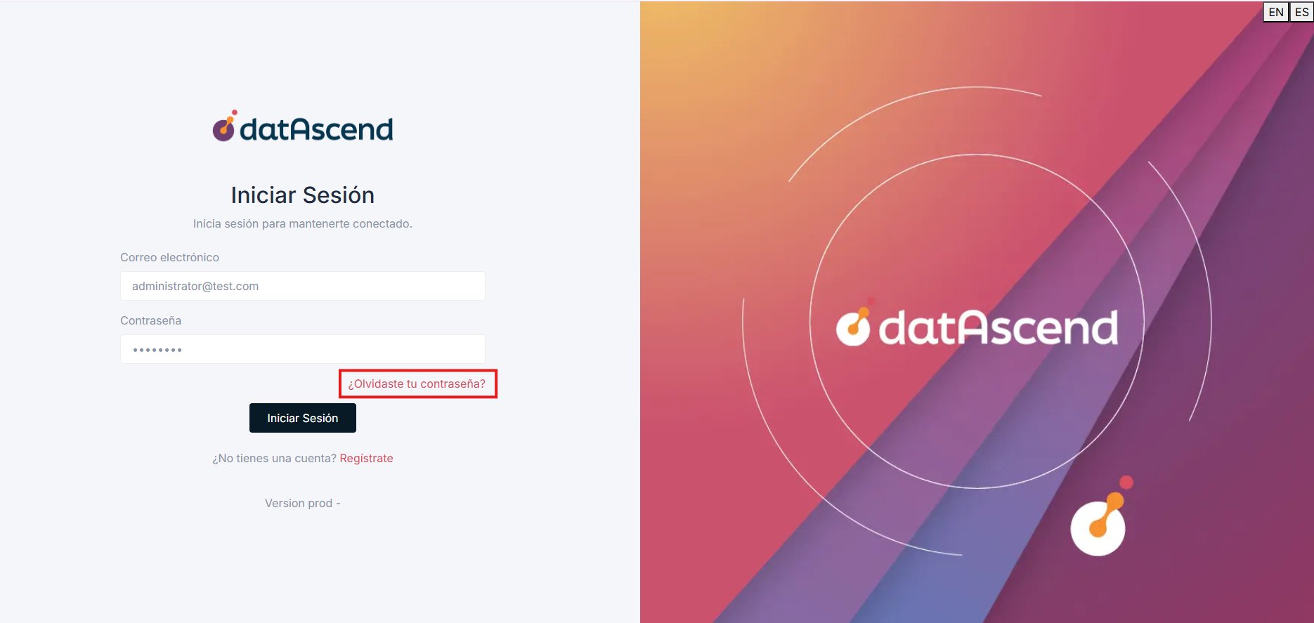 Enlace de recuperación de contraseña