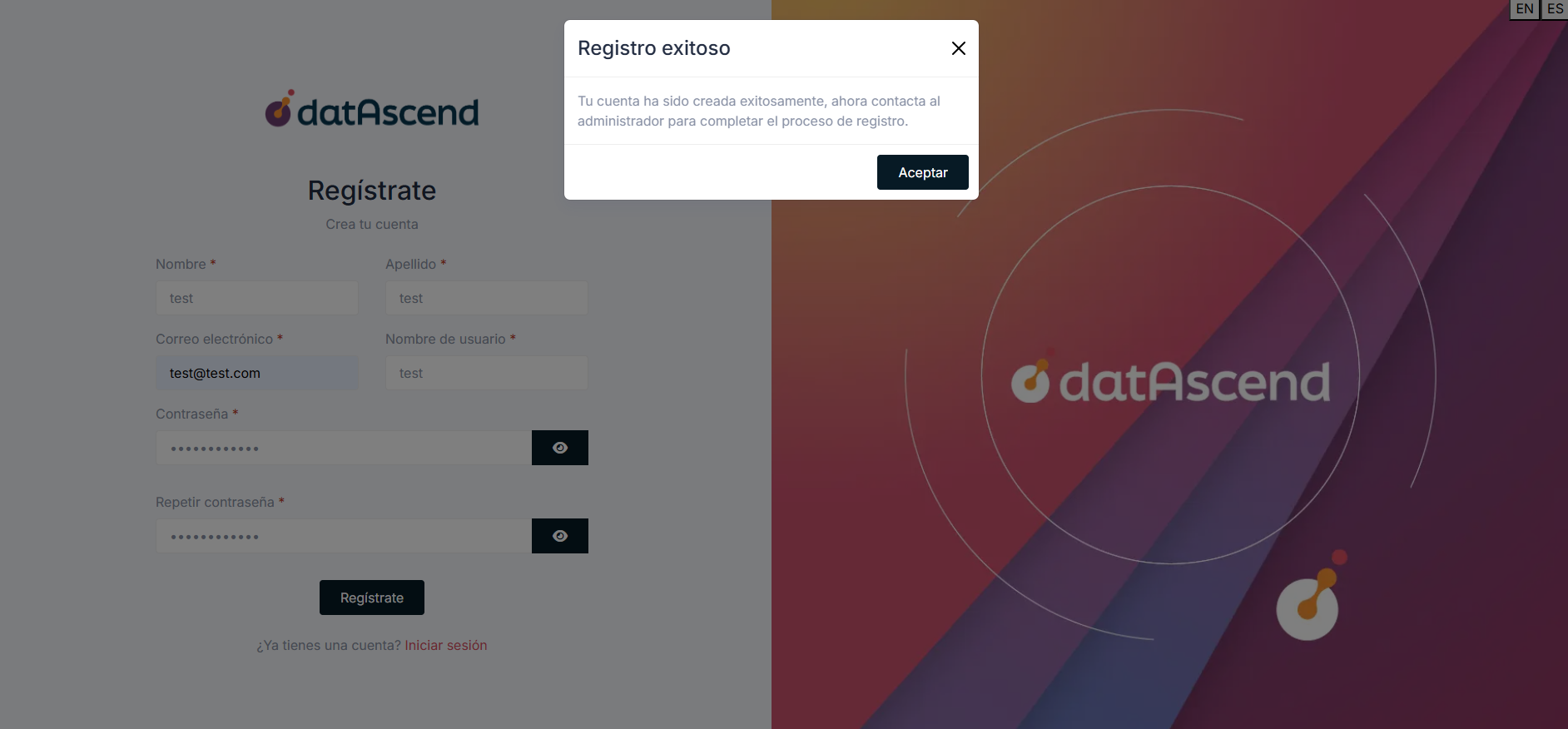 Contactar administrador