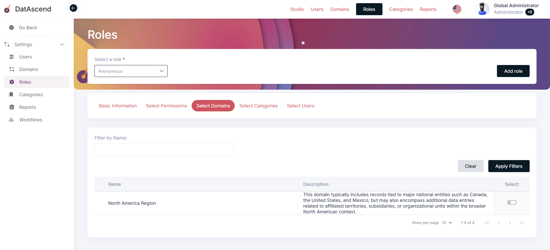 Assign Domains to Roles