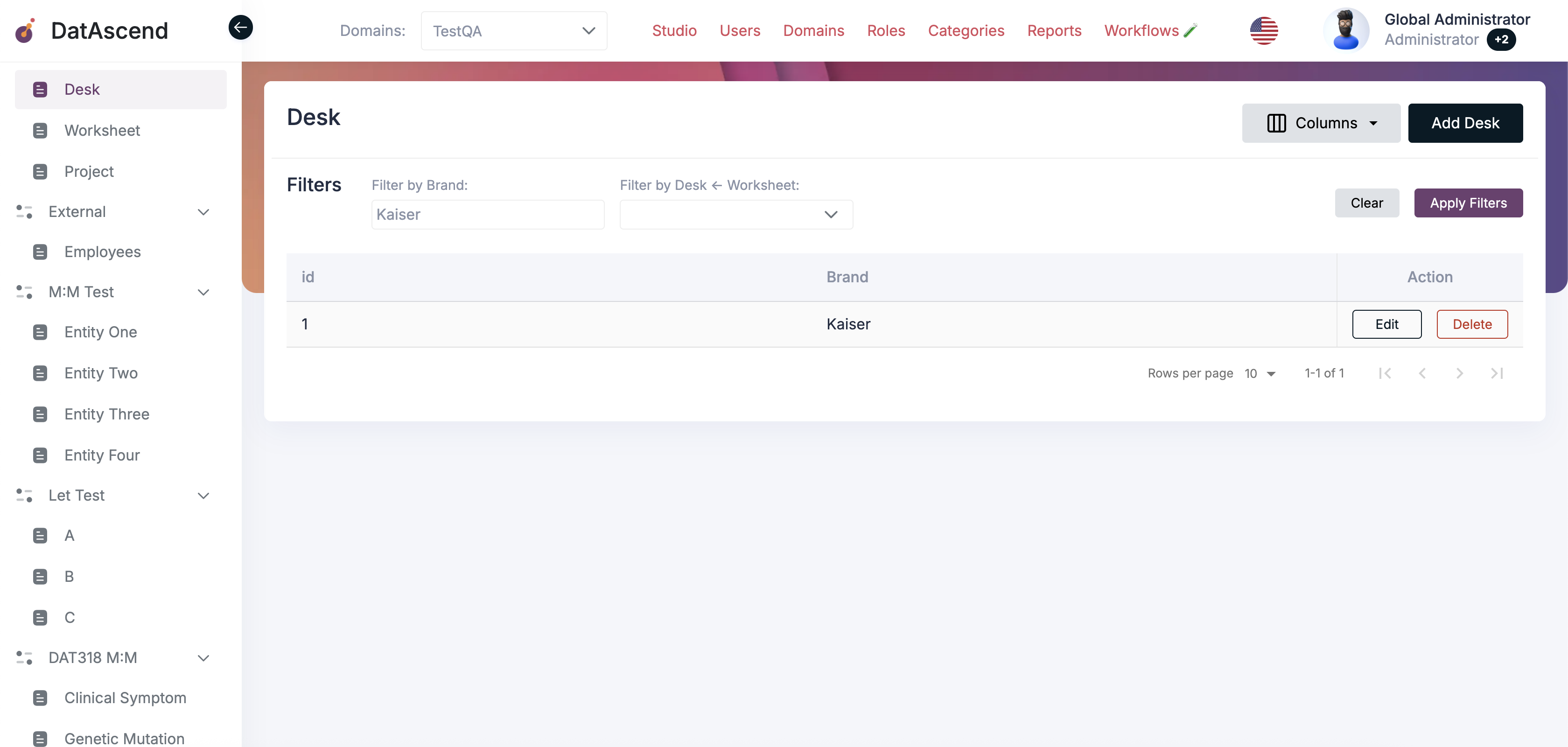 Filtering entity records by Brand field
