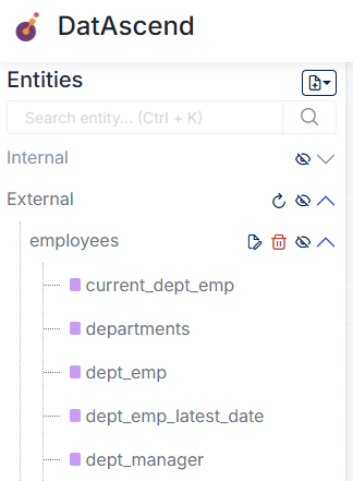 External data source list