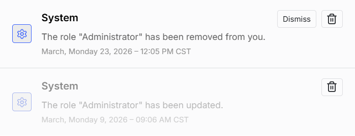 Notification Statuses