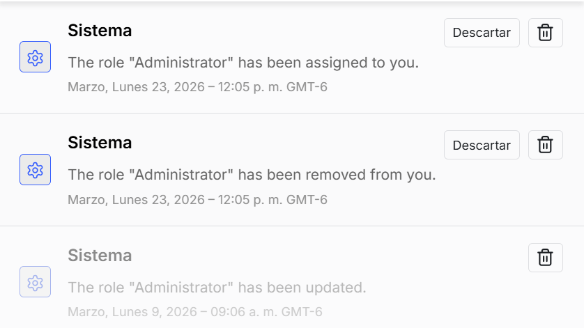 Estados de notificación