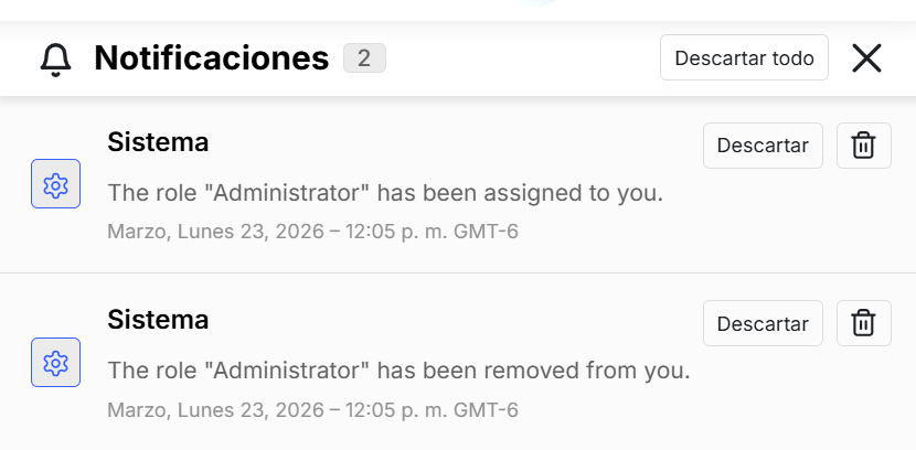 Lista de notificaciones