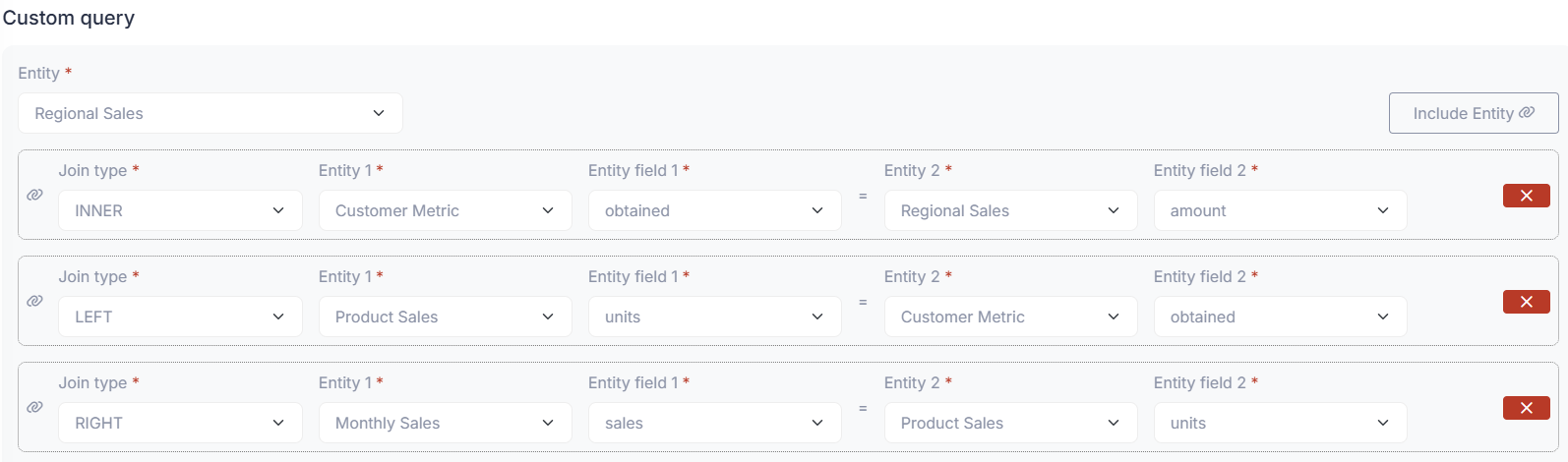 Include Entity in Custom Query