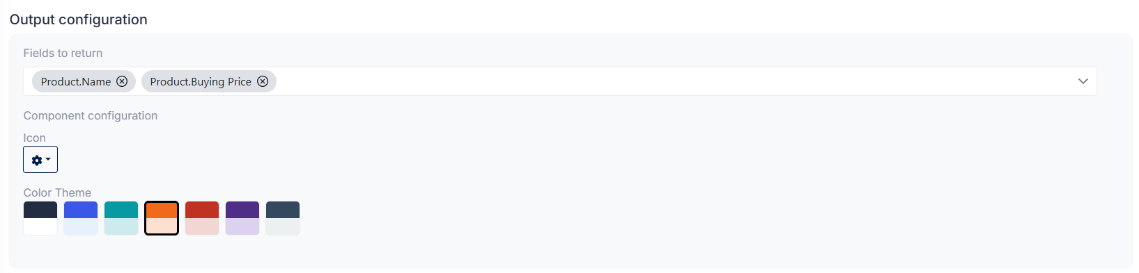 Pie Chart Section Configuration Fields