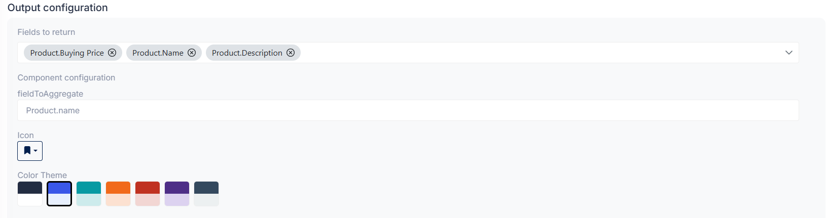 Table Section Configuration Fields