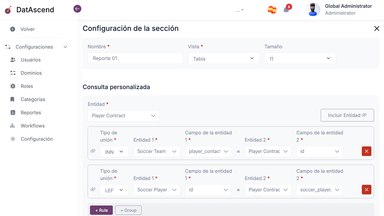 Configurar Regla de Consulta Dinámica