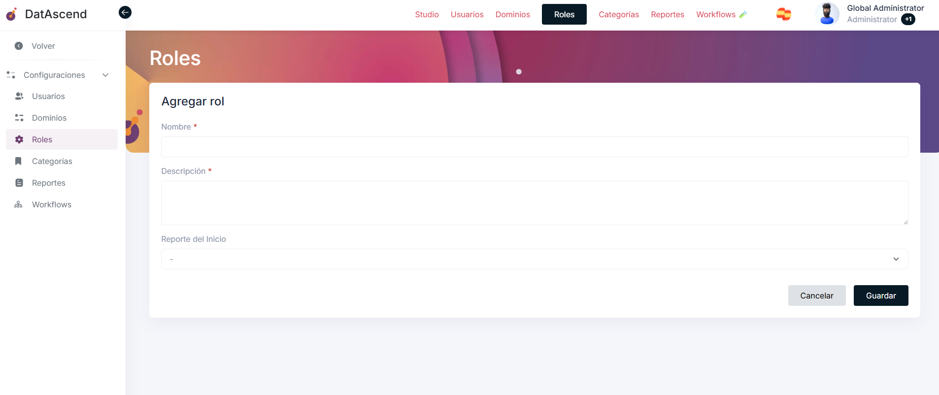 Fomulario de creación