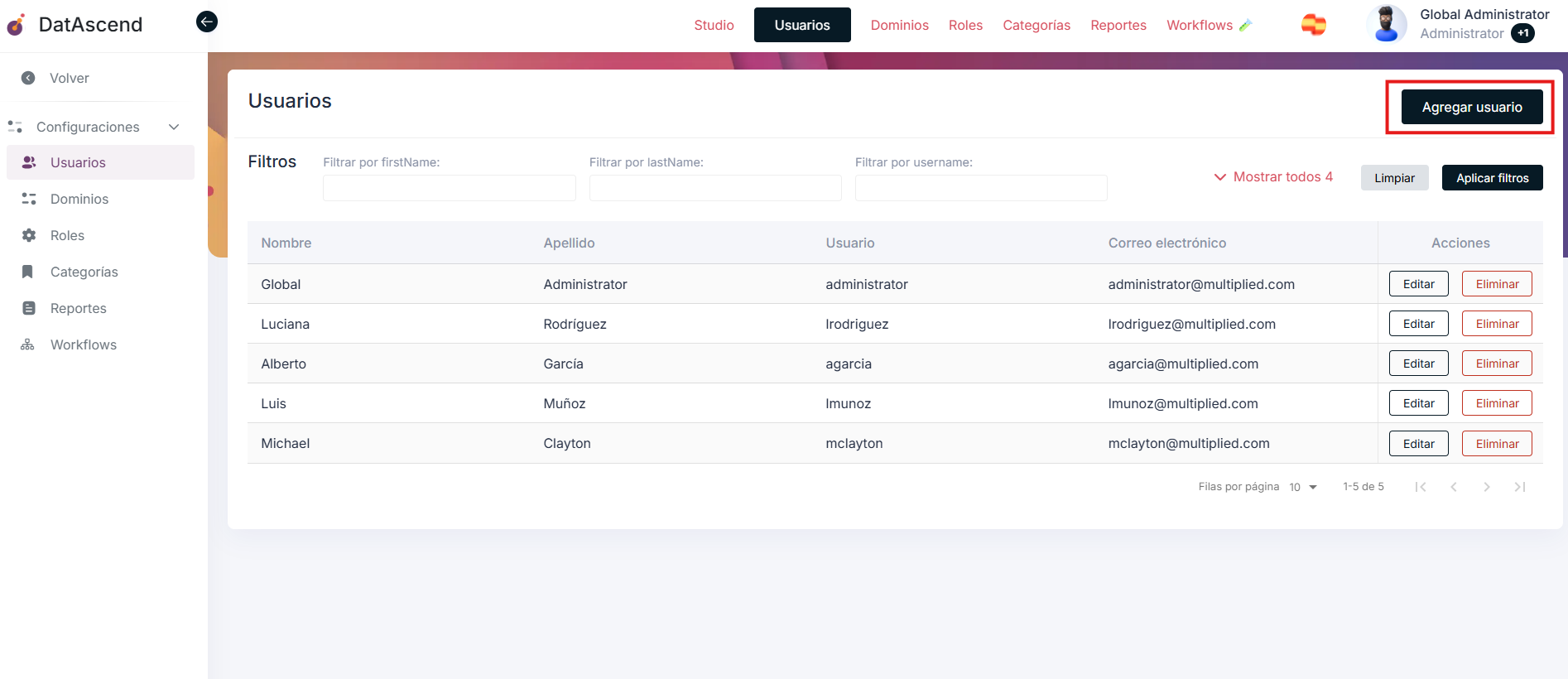 Botón Añadir Usuario