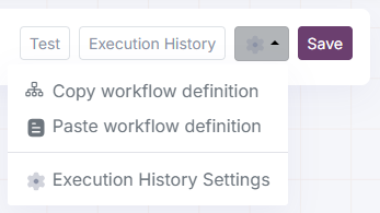 Workflow Editor Toolbar Dropdown